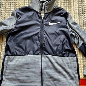 Nike Black and Gray Jacket with Color-Blocked Design